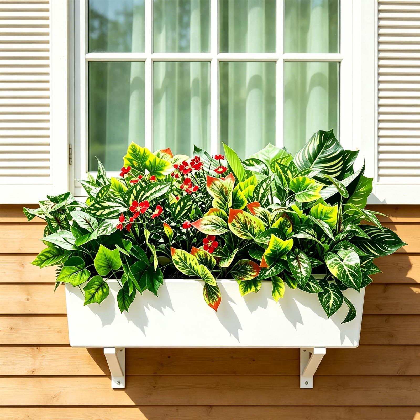 New Best Outdoor Artificial Plants UV Resistant 12 Bundle Red Faux for Planters
