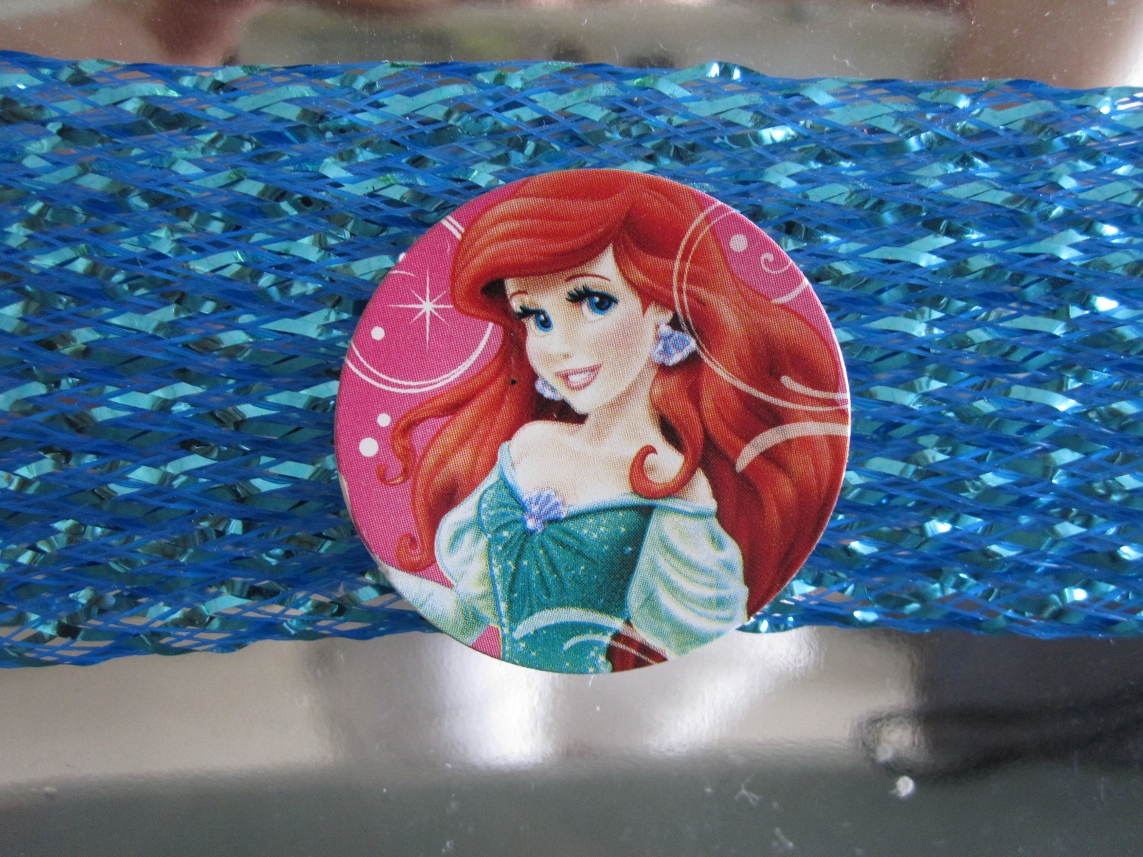 Walt Disney Little Mermaid Floral Arrangement Table Decor Centerpiece Glitter