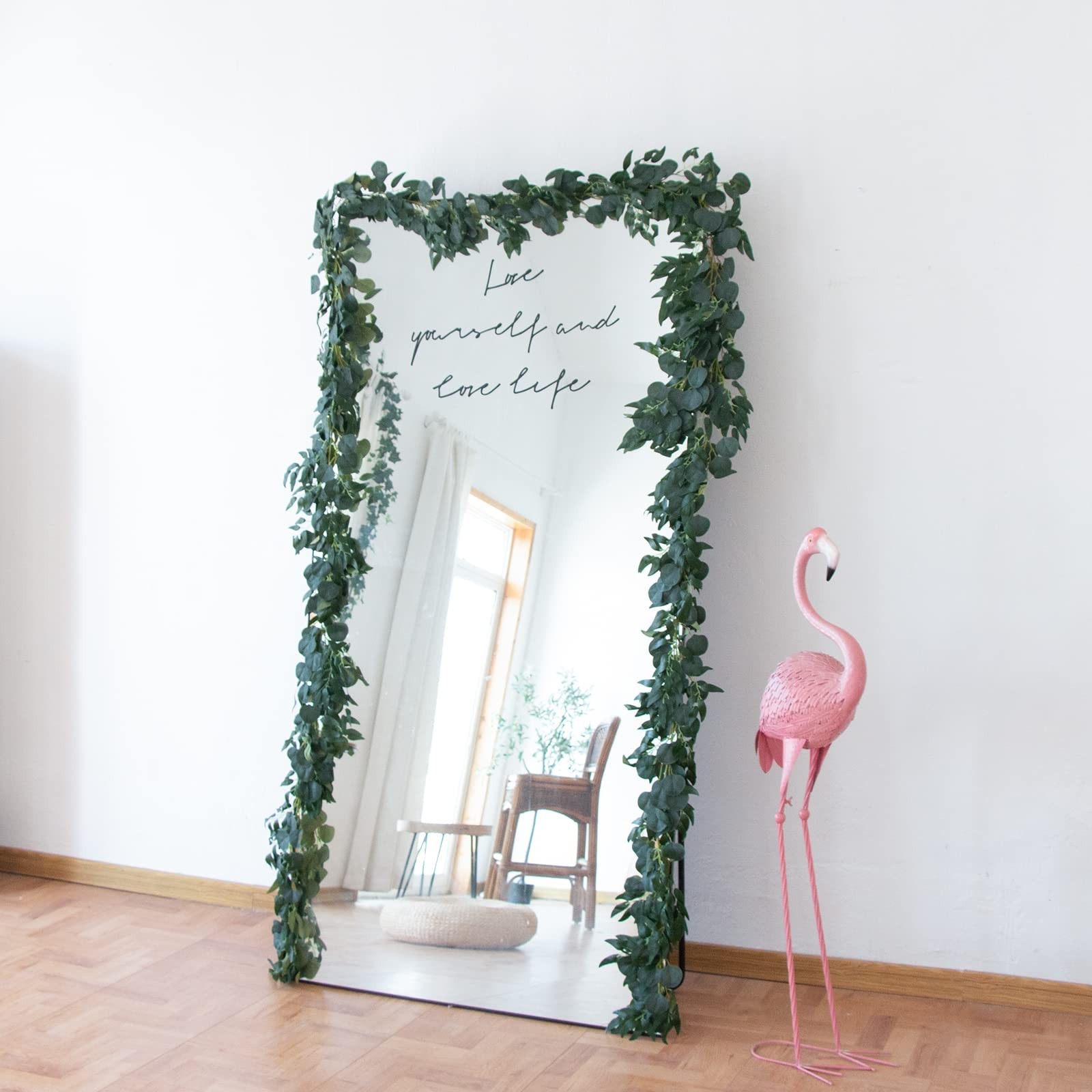 3Pcs Fake Eucalyptus Vines, 6.5FT Silk Ivy Garland, Odorless Lush Green Leave…