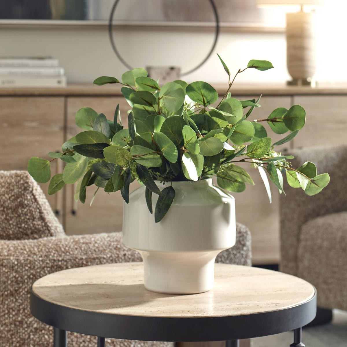 Uttermost 60257 Essence Eucalyptus Gloss White and Green Accent & Vase