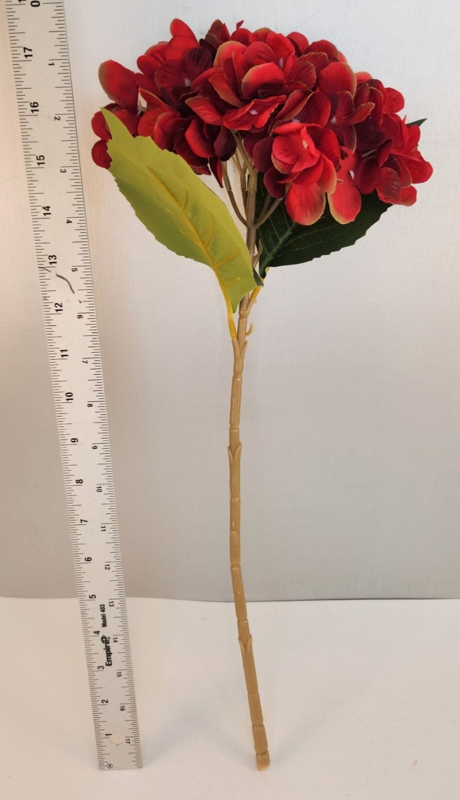 Red Artificial Hydrangea Stem Silk Flower Deep Red Faux Floral Wedding Decor