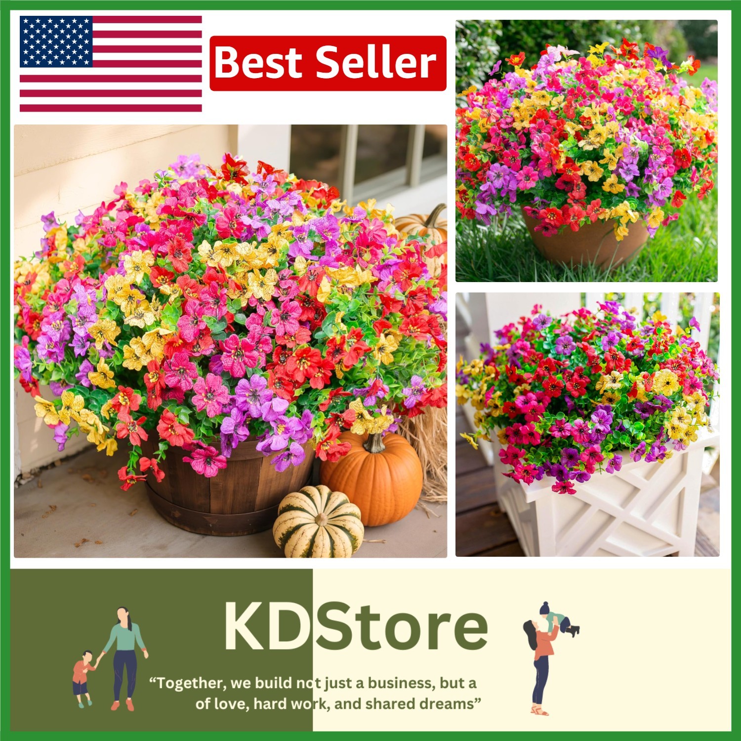 Vibrant Artificial Daisy Flower Bundles – Weather-Resistant Outdoor Decor