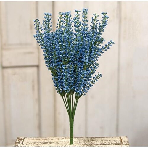 New Shabby Country Cottage Wedding Centerpiece BLUE FLOWER STEM Pick Spray Bush