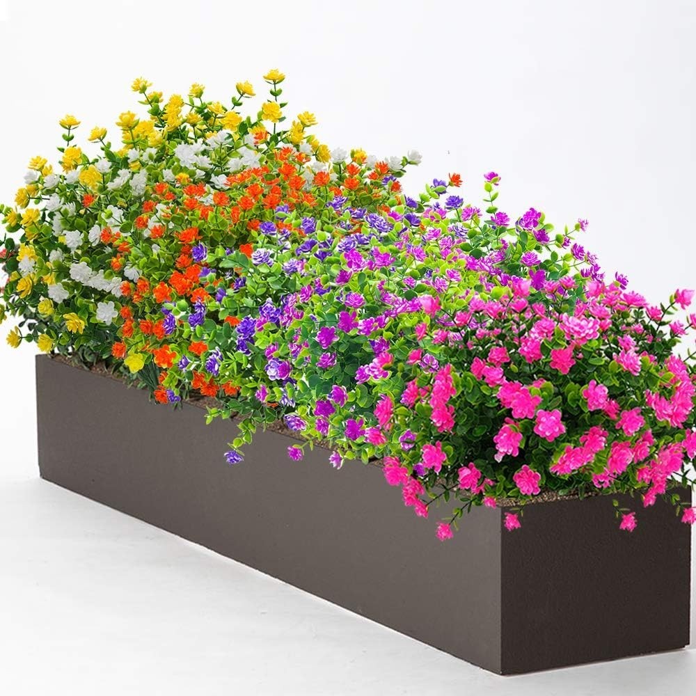 Lifelike 10 Bundle Pink Eucalyptus Fake Flowers – Perfect for Garden & Home