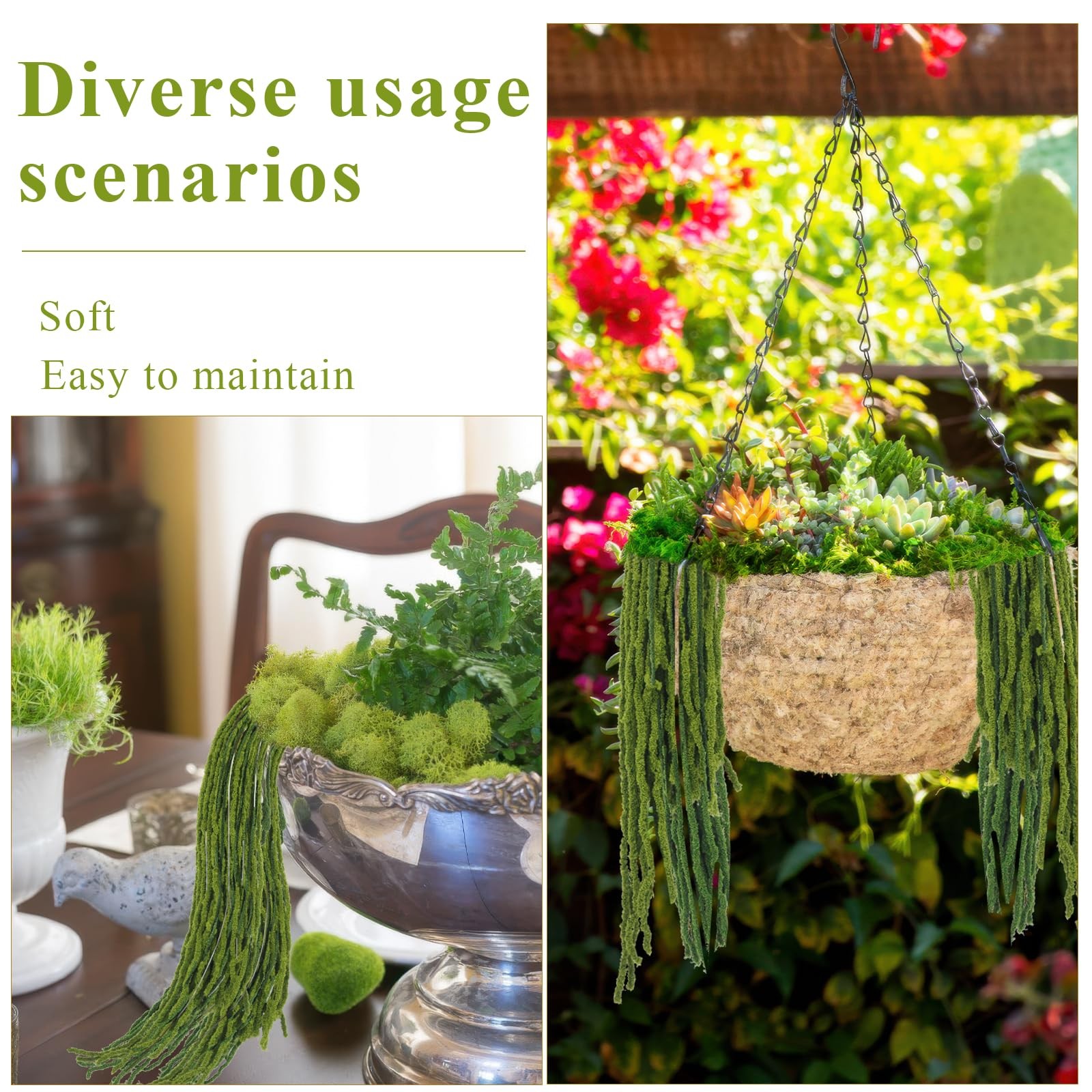 60 Pcs Hanging Moss Vines Faux Moss Garland for Decorating Plants Artificial …