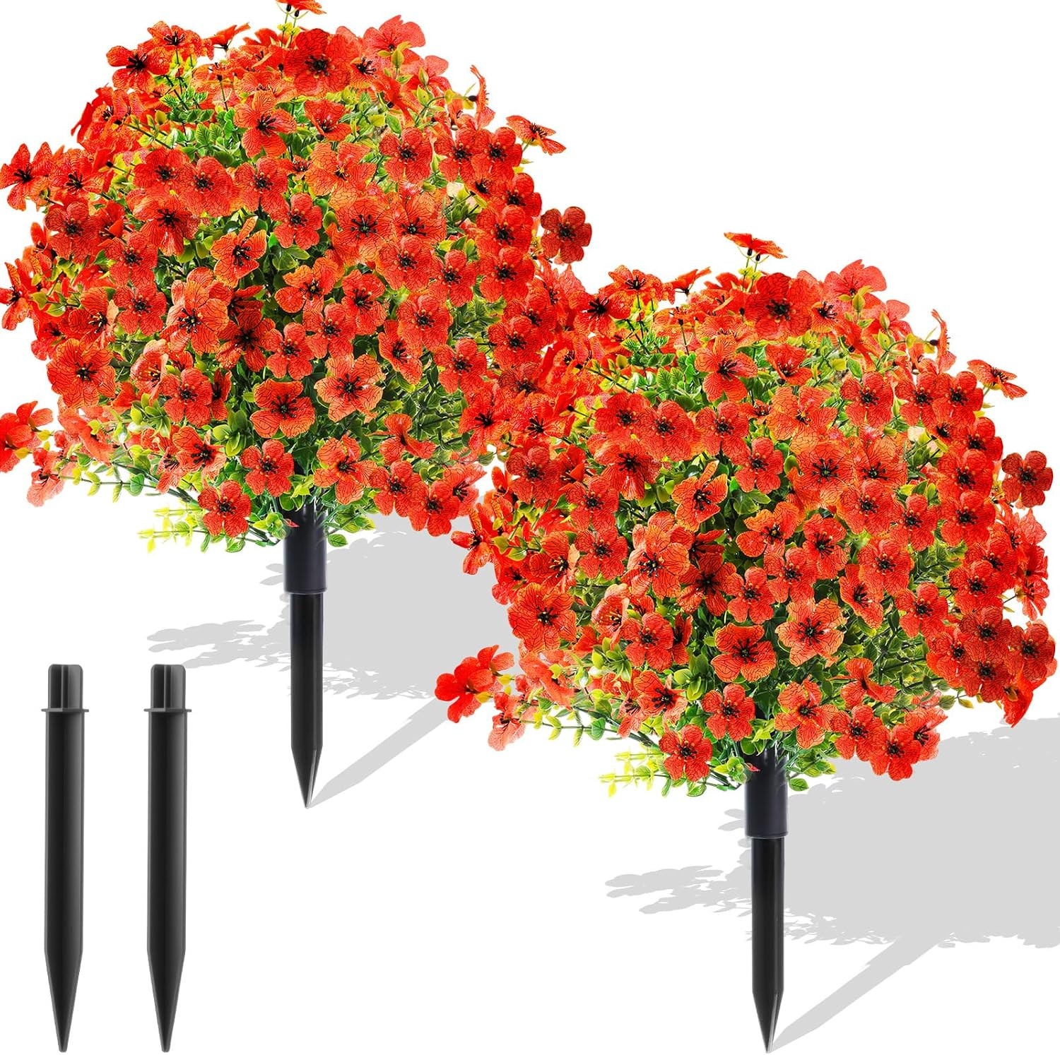 22″ UV Resistant Artificial Boxwood Ball Topiary – 2 Pack (Orange)