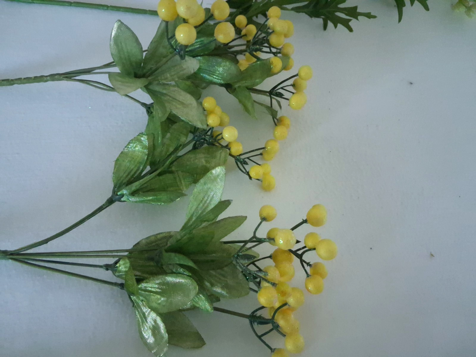 Artificial Mustard Yellow Floral Stem Lot 9 Stems Faux Flowers 12-32″