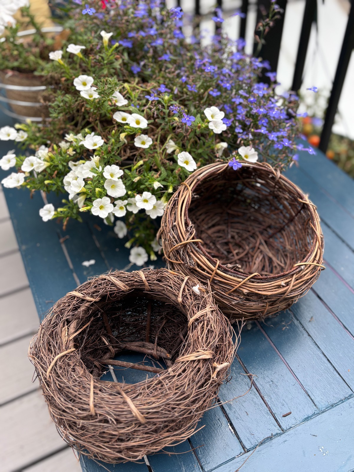 Rustic Natural Twig Bird Nest Baskets – Hand-Woven Vine Decor – Farmhouse/Crafts