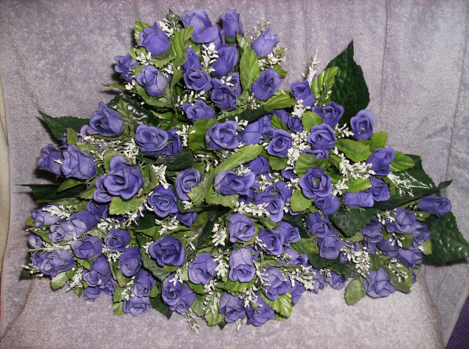 6 PLUSH BUSH PURPLE ROSES SILK SATIN POLY 10″ HIGH EACH ARTIFICIAL BOUQUET #17