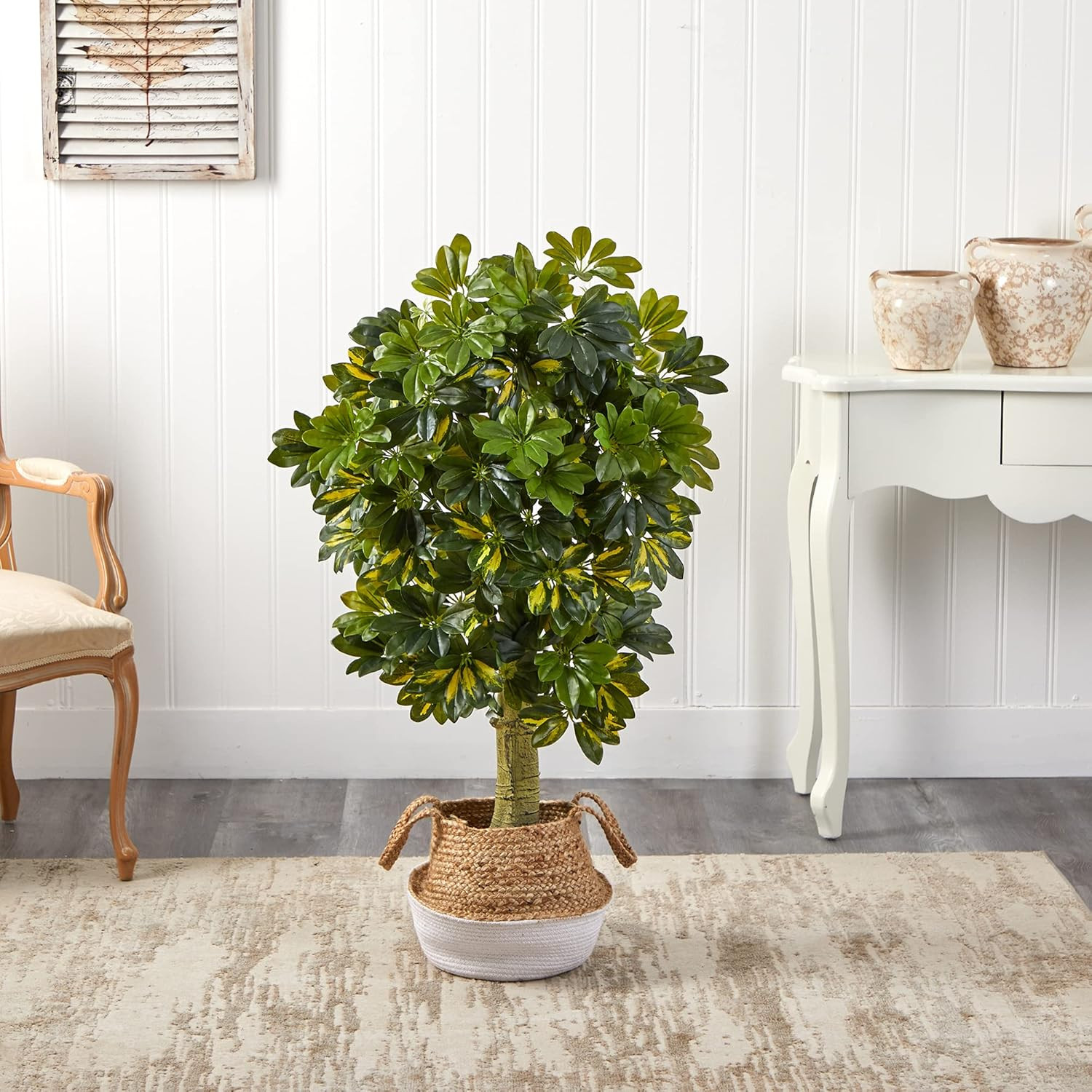 4Ft. Real Touch Schefflera Tree in Boho Chic Cotton & Jute Planter