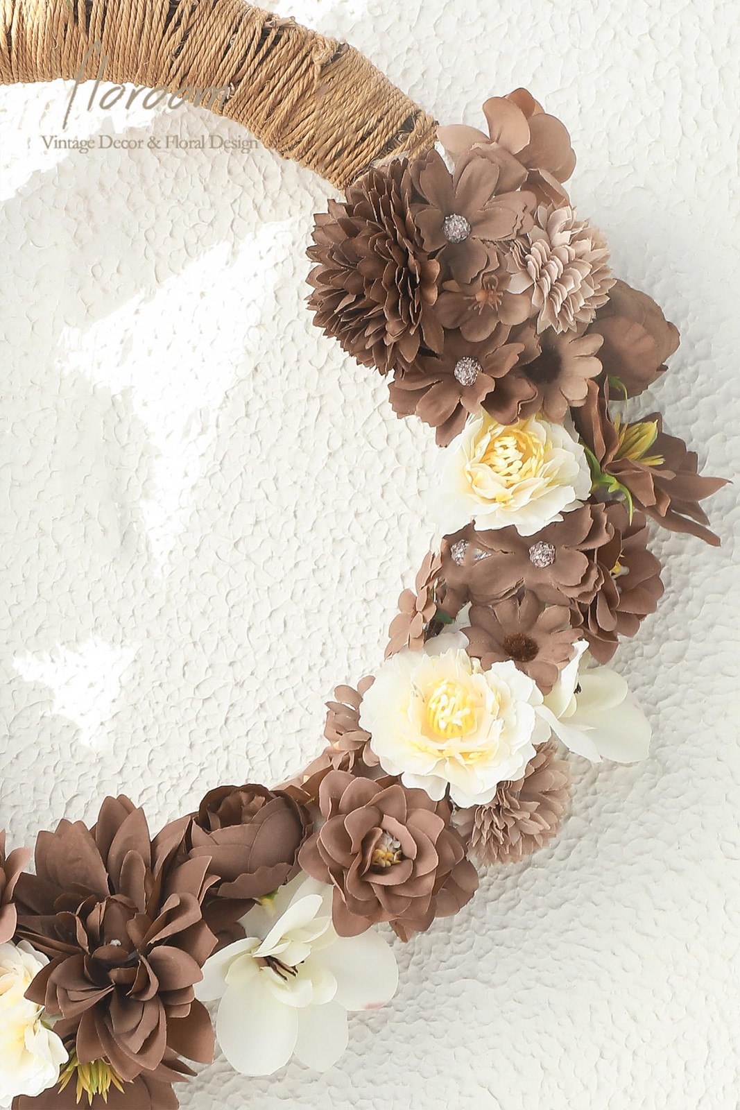 Mini Artificial Flower Heads Brown & Taupe Fake Peony Daisy Rose Multicolor S…