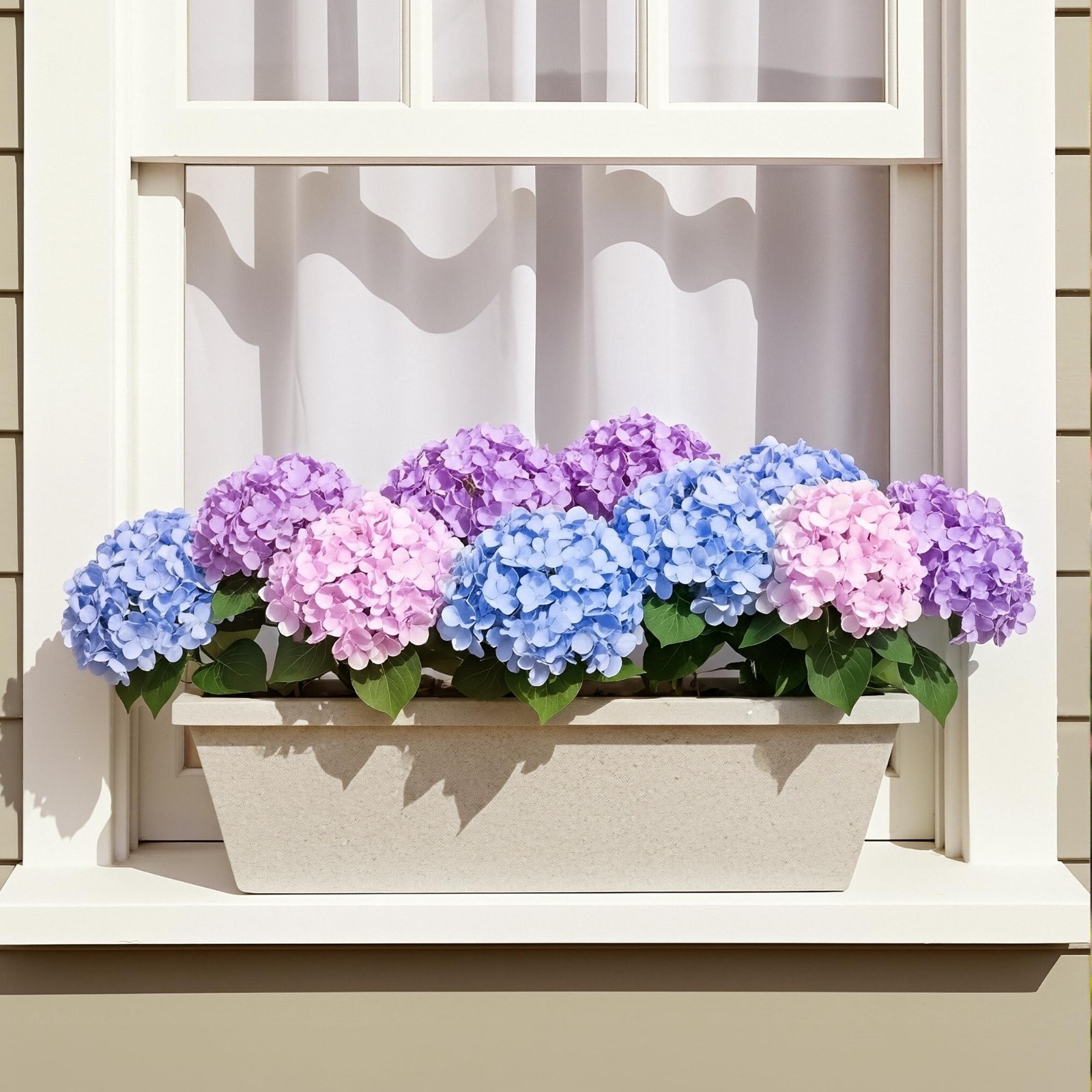 6 Bundles UV Resistant Faux Hydrangea Flowers – 30 Heads for Indoor/Outdoor Deco