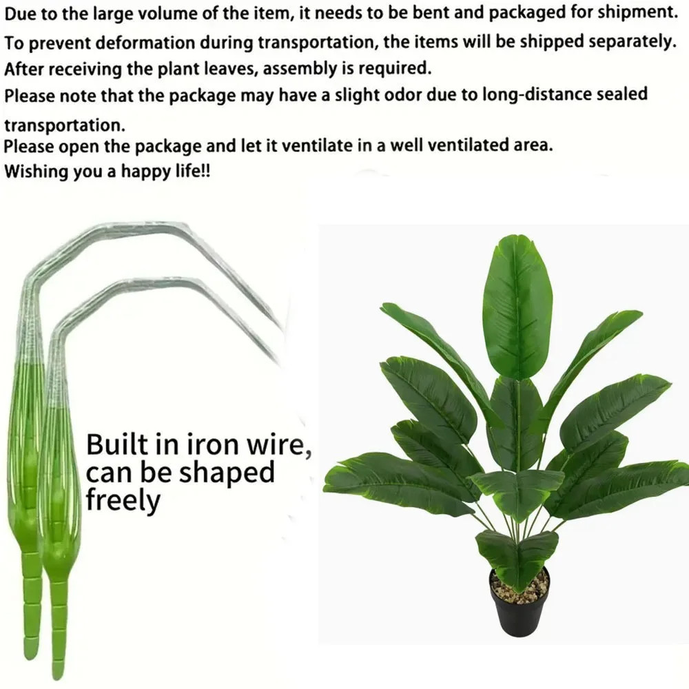 120cm 24 Leaves Artificial Plant Large Tropical Palm Tree Fake Office Decor NEW