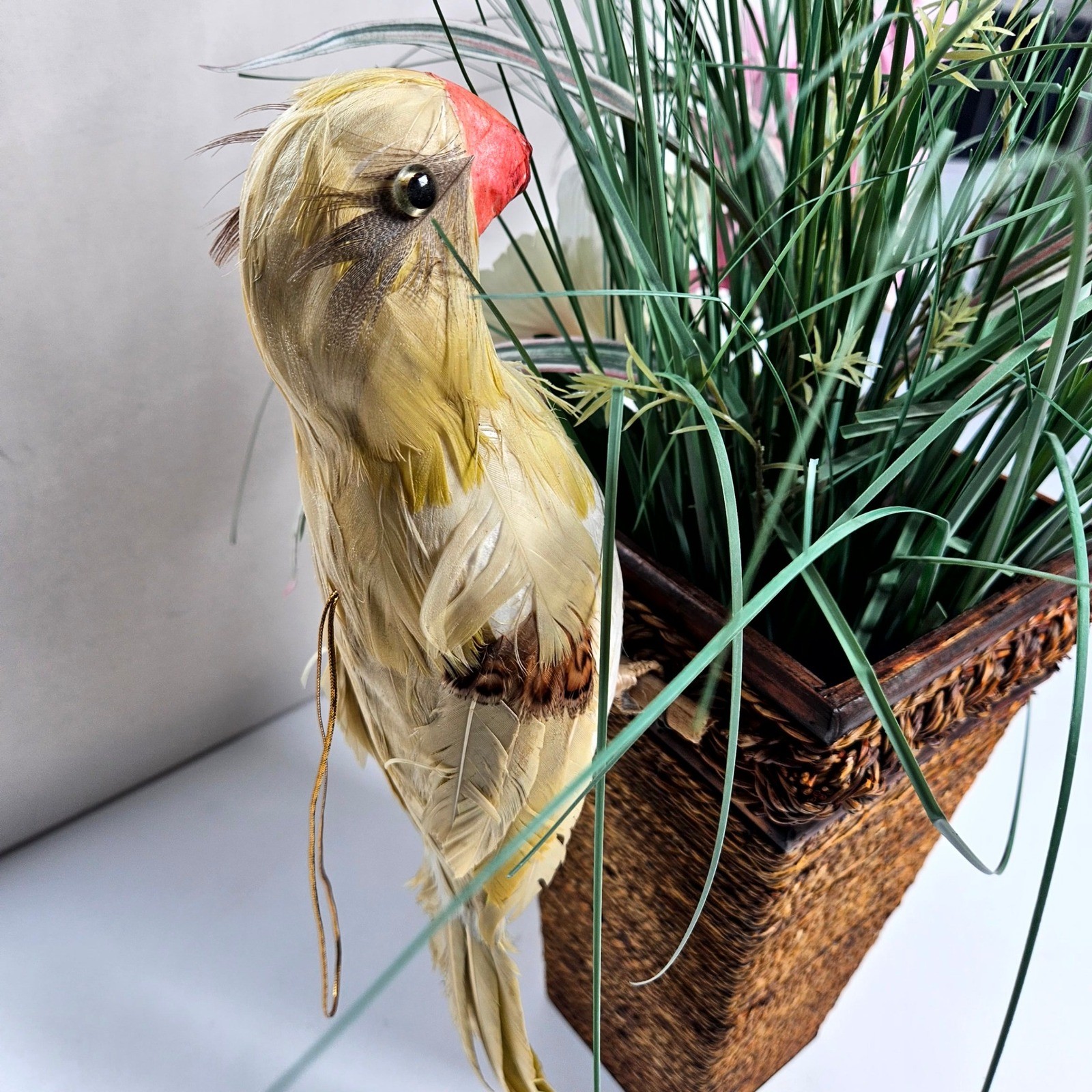 Floral Wall Decor OS Brown Pink Tropical Orchid Bird Tiki Arrangement Beach
