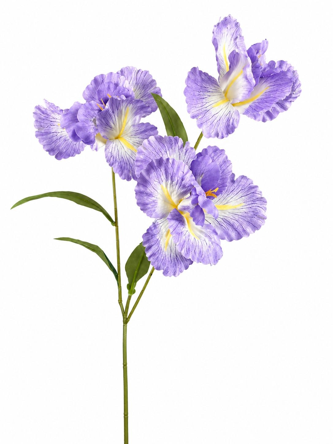 Lavender Iris Stem Artificial Floral Pick 34 Inch Faux Purple Iris Spray Silk Fl