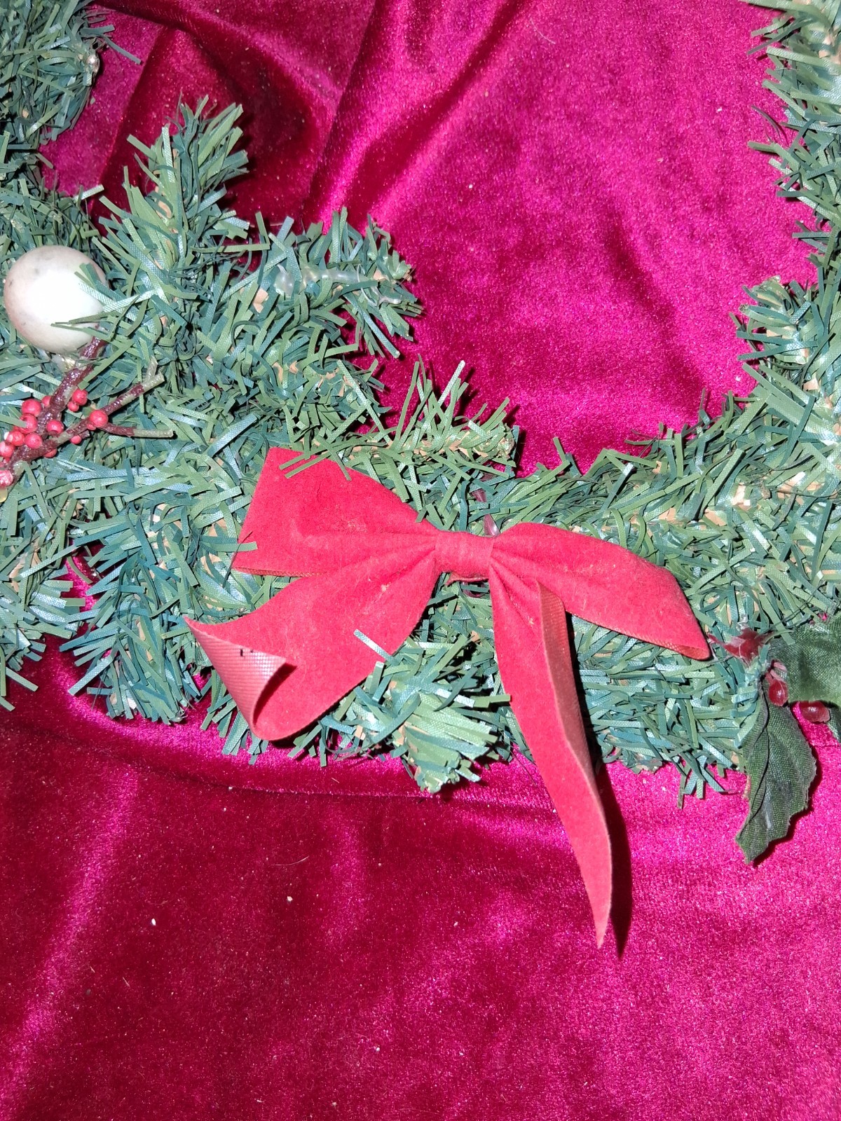 Vintage Christmas Candle Ring Wreath 13-14″