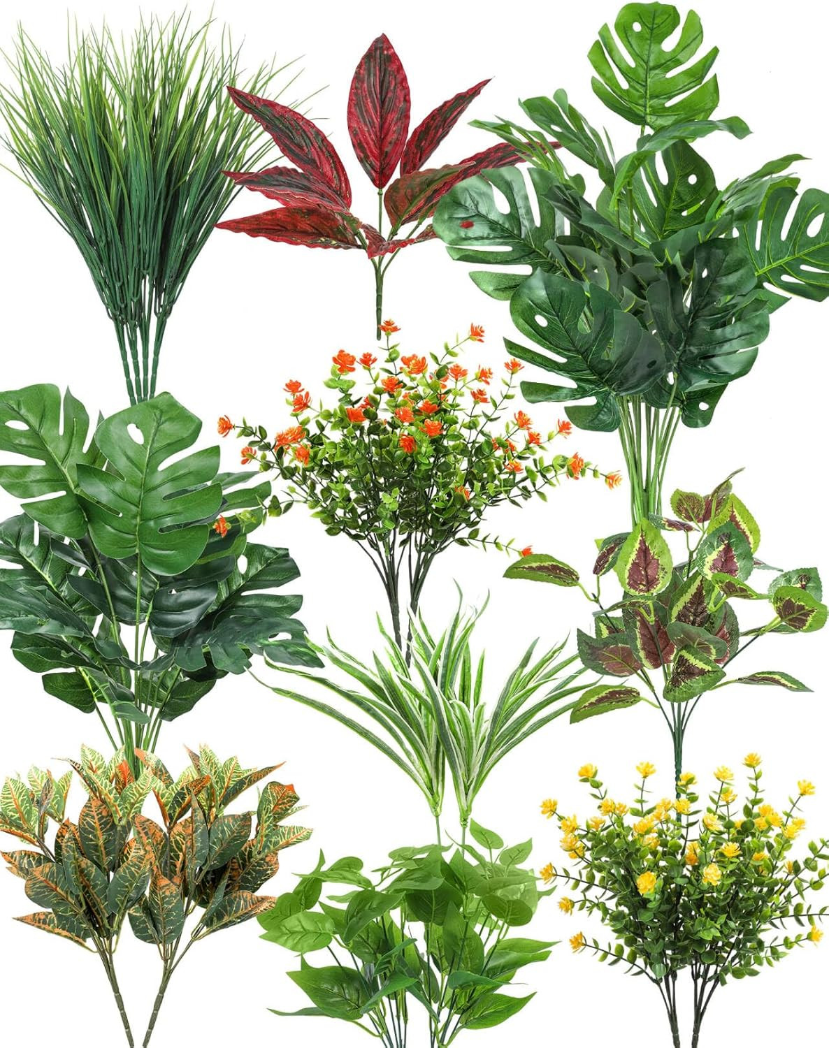 18 Pcs UV Resistant Fake Boxwood Plants for Indoor & Outdoor Decor