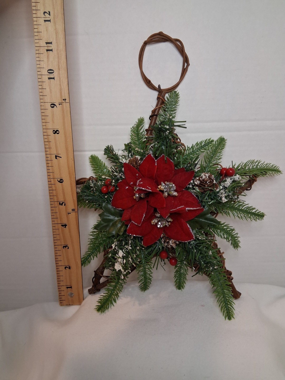Christmas Floral Wall Decor Bell Star Poinsettia Flower Decorations Holiday