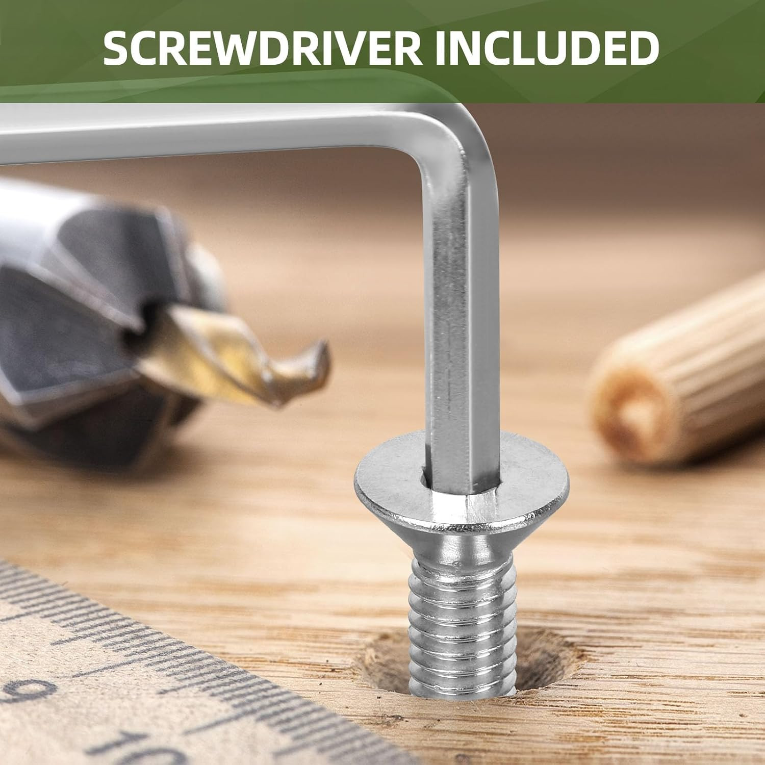 20 PCS #10-24 X 1-1/4″ Flat Head Socket Cap Screws Bolts, Countersunk Allen Bolt