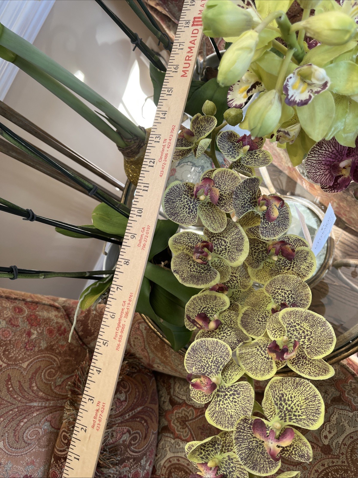 Uttermost – Gorgeous Faux Orchids ***PAIR 18” Tall 12” Tall TWO for Price ONE!