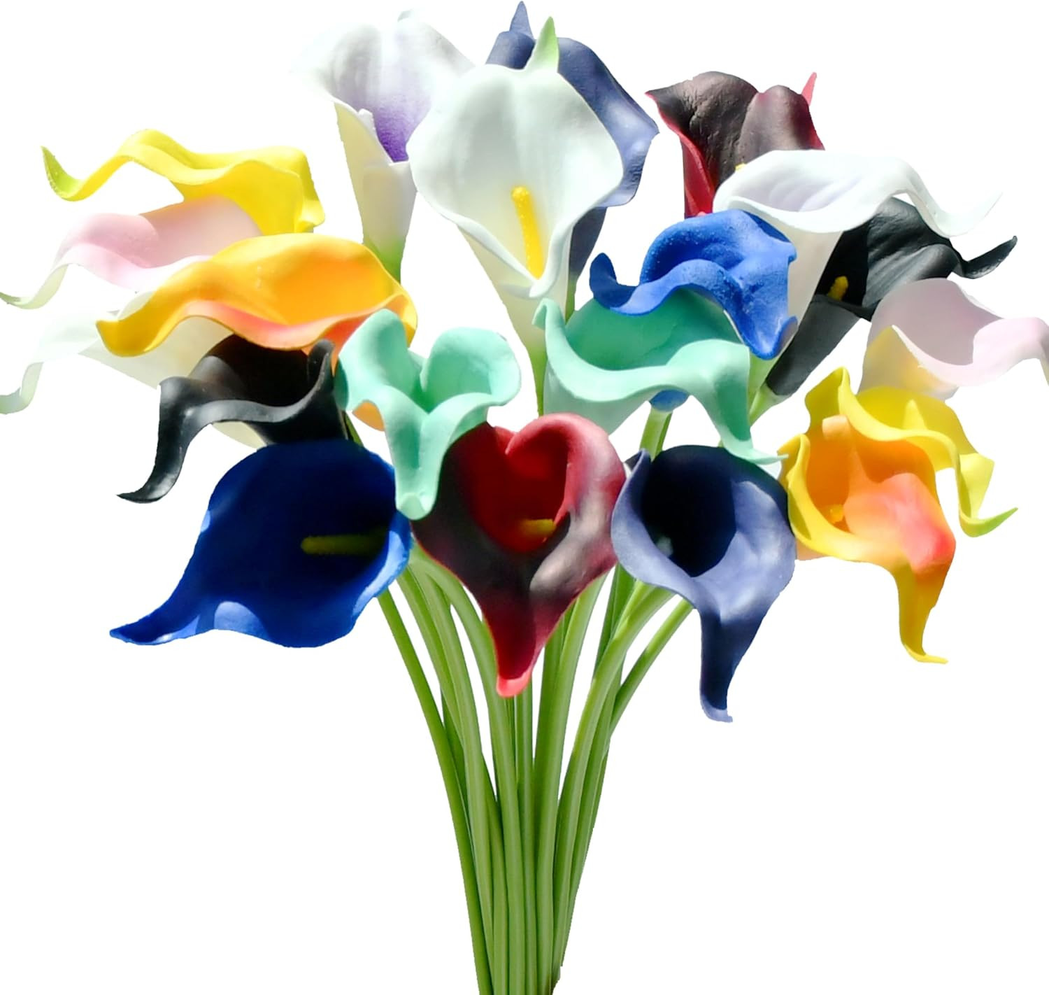 20Pcs White Calla Lily Artificial Flowers | 13.5 Inch PU Realistic Bouquet for V
