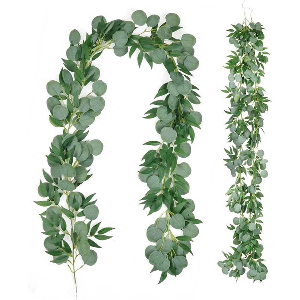 78in Faux Eucalyptus Garland Hanging Leaves Greenery Wall Wedding Decor