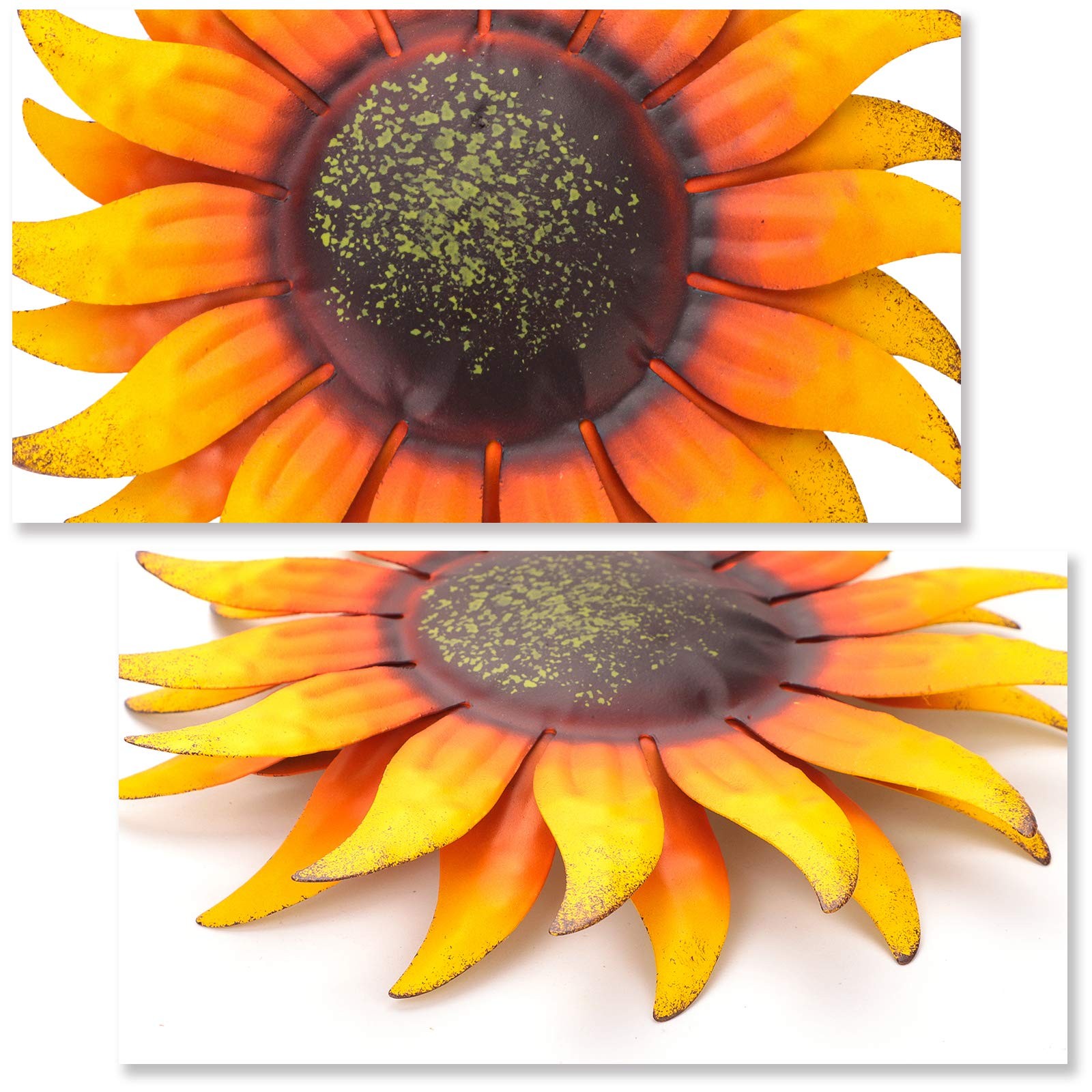 EASICUTI 6 Inch Sunflower Metal Flowers Wall 6″L x 6″W, Yellow Sunflower-E