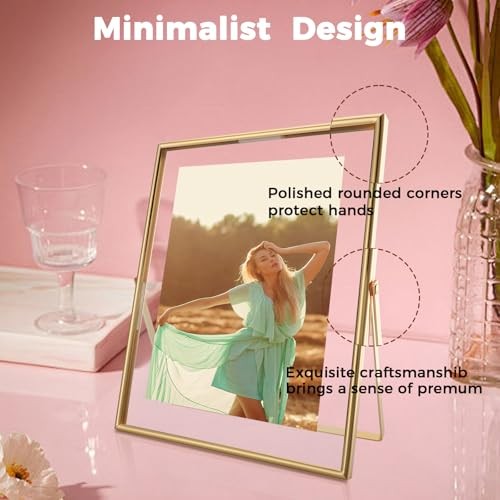 Gold Floating Frame (8×10 inches, Vertical), For Picture 7×9, 8″×10″ Gold(U)
