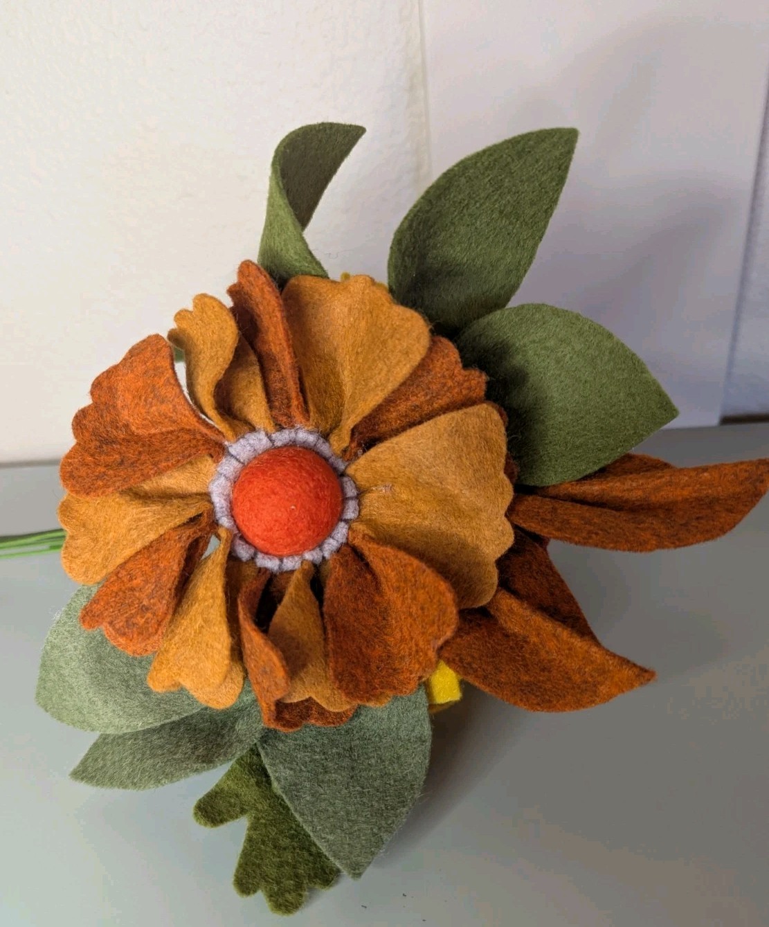 Beautiful Hand Cut Wool Blend Felt Flower Bouquet Gift Wrapped/Great Gift Idea!