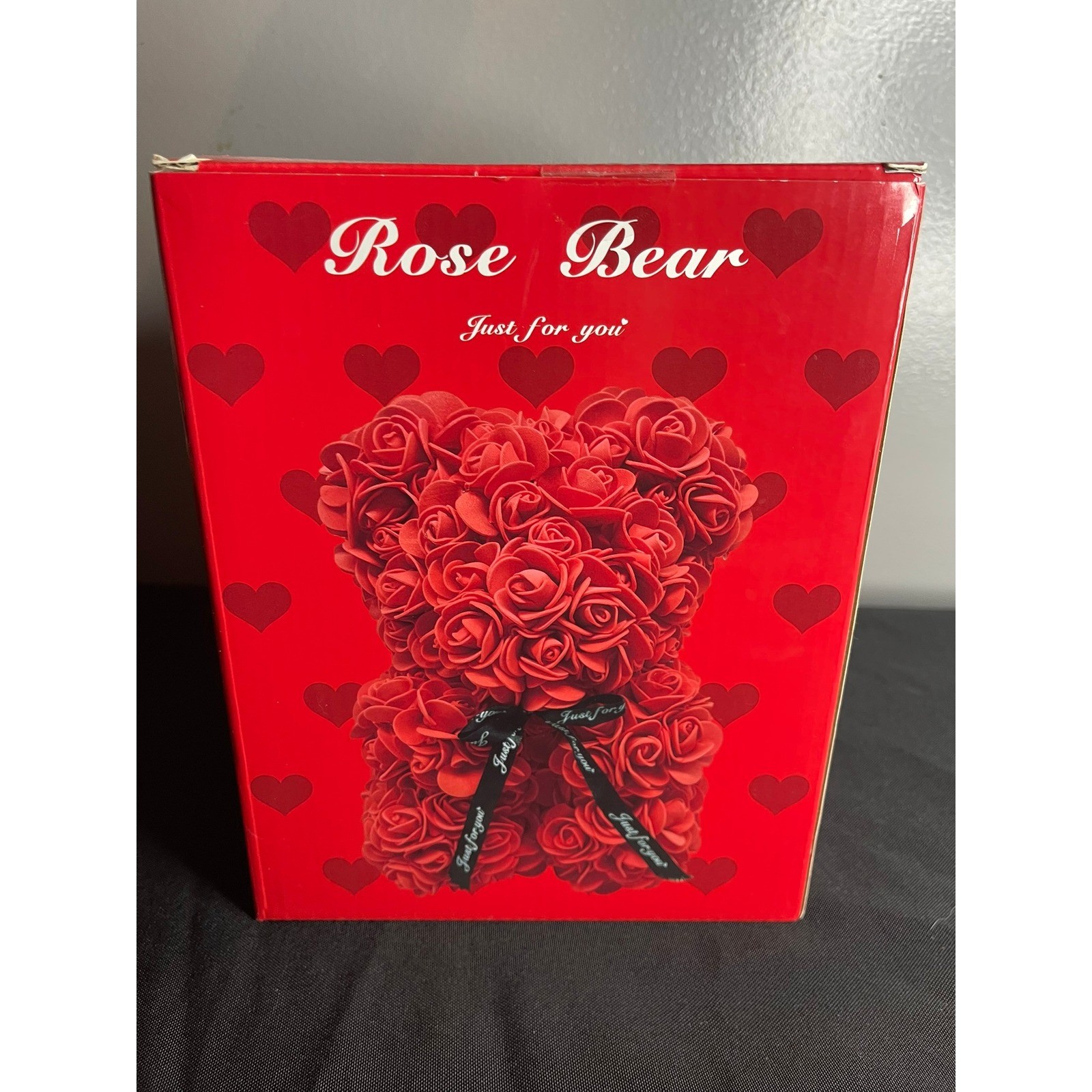 Pink Rose Bear Artificial Flower Teddy Bear in Gift Box 55775 Major Trading Inc