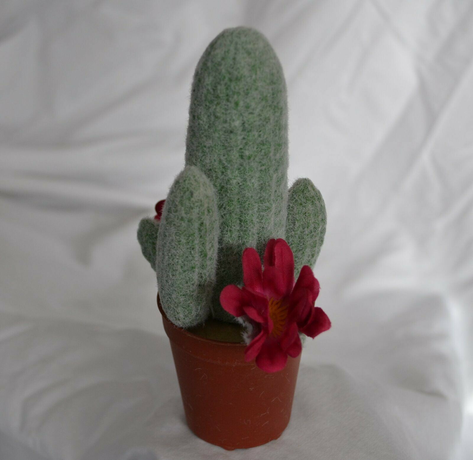 6pc Mini Faux Saguaro Cactus Picks w/ Pink Flowers 5” Southwestern Decor