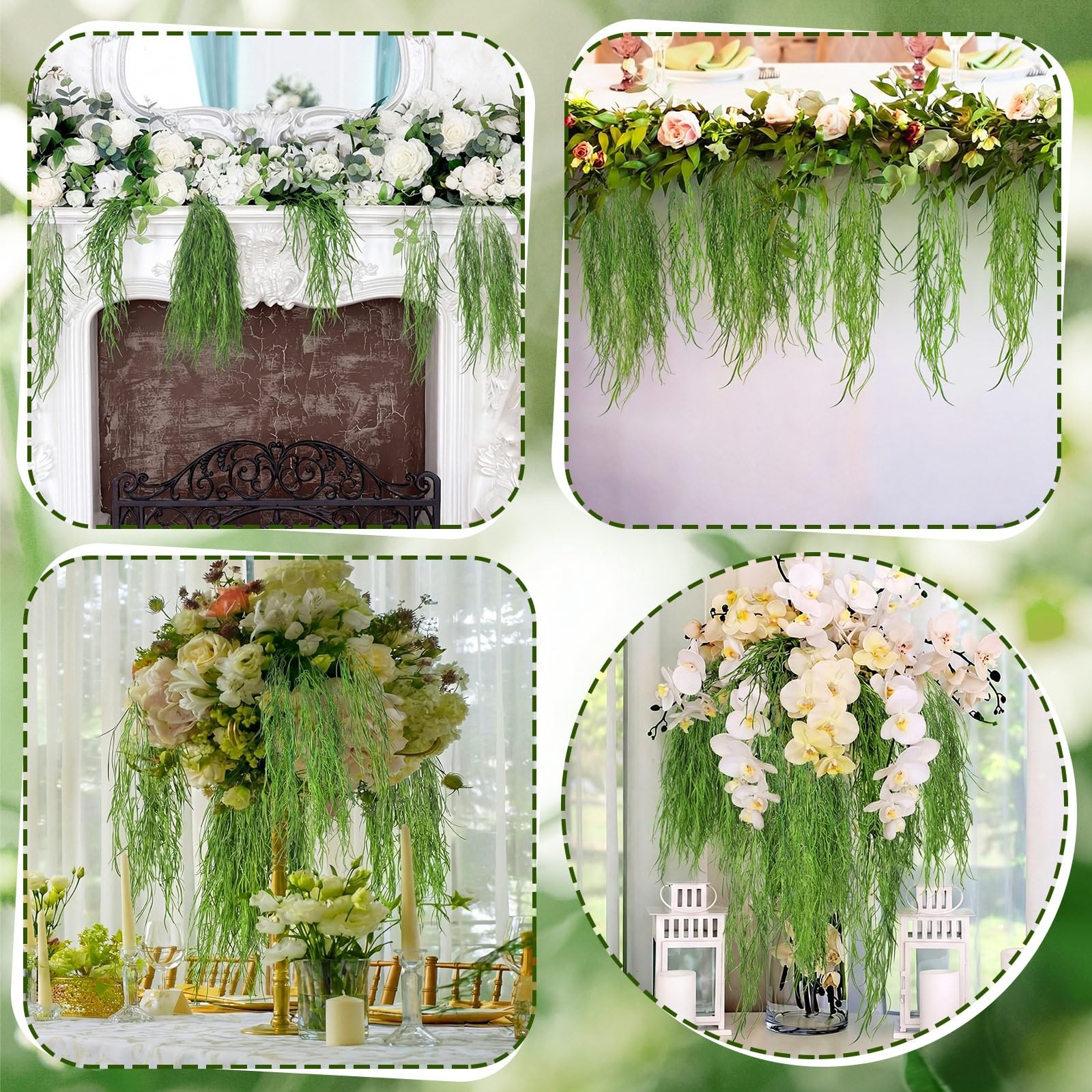 12 Pcs Fake Spanish Moss 43 Inch Artificial Hanging Moss for Indoor Plants Da…