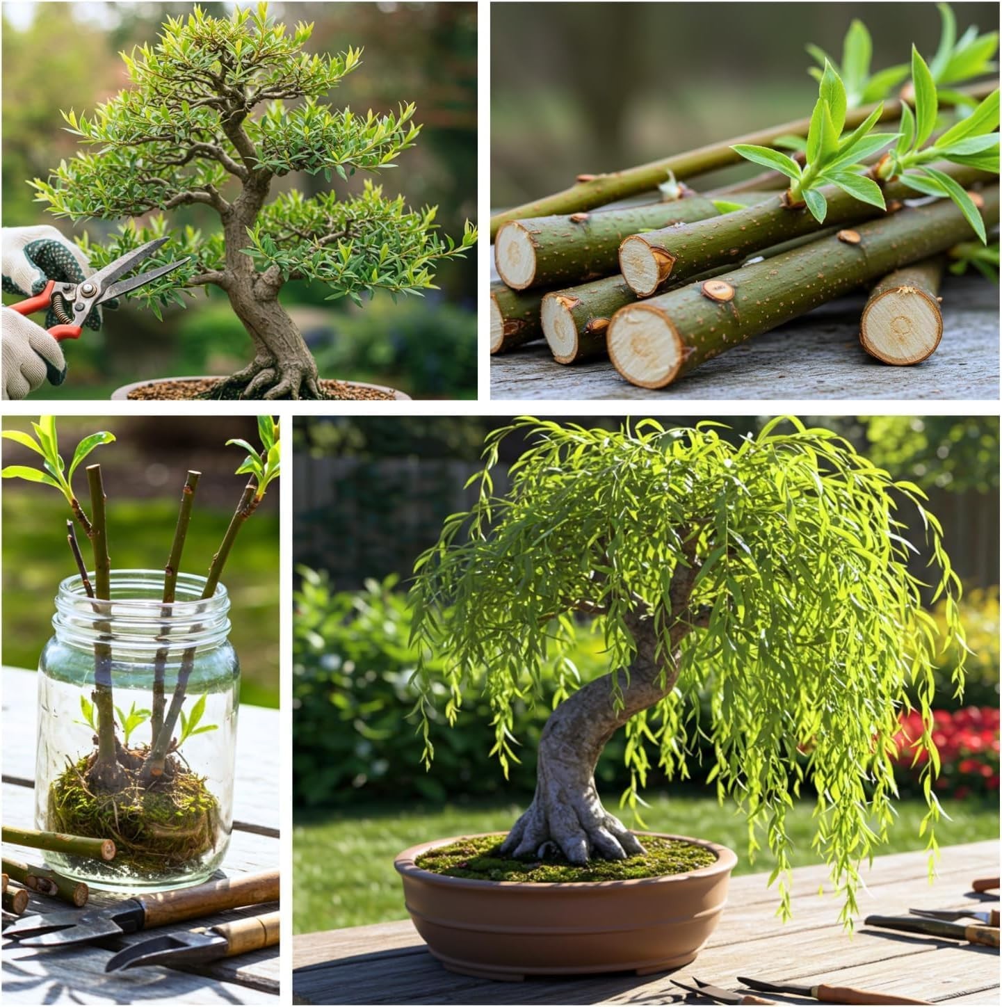 Eversong Weeping Willow Bonsai Tree Cutting to Grow – Thick Trunk Cutting – Grea