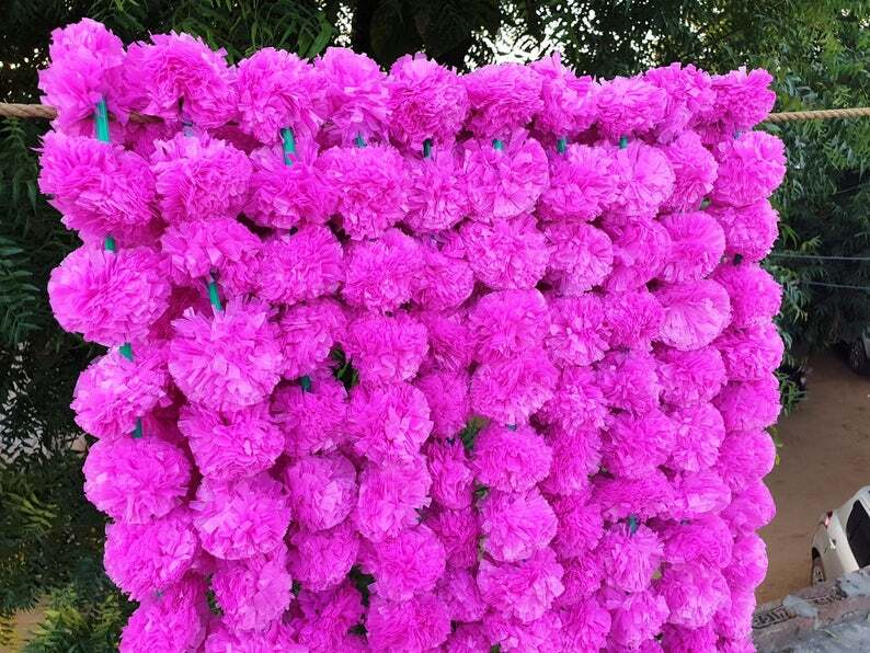 Indian Artificial Vine Flower parties Festive Decor Pink Garlands
