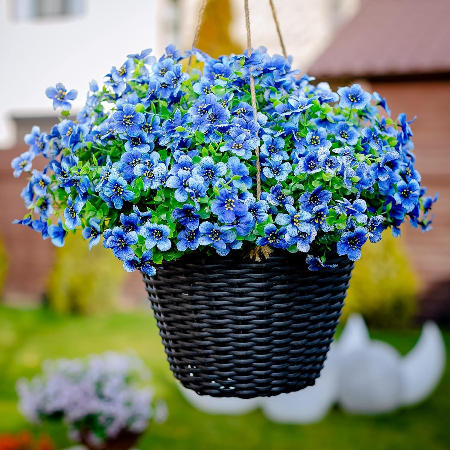 Artificial Flowers for Outdoors Fake Plants – 16 Bundles Faux Outside Greener…