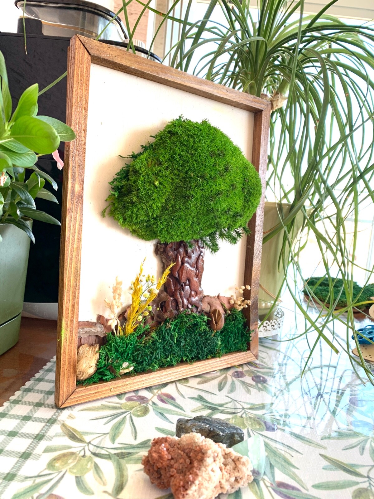 Preserved Tree Moss Wall Art, Handmade Home Decor, Nature Decor, Handmade Gift