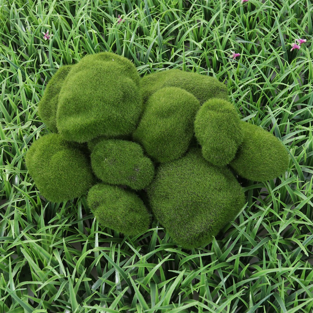 Green Simulation Moss Rocks Fake Plants for Class Projects and Event Decorations
