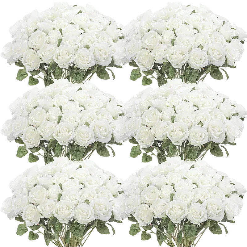 100pcs Artificial Silk Roses Fake Flowers Wedding Party Home Table Decor