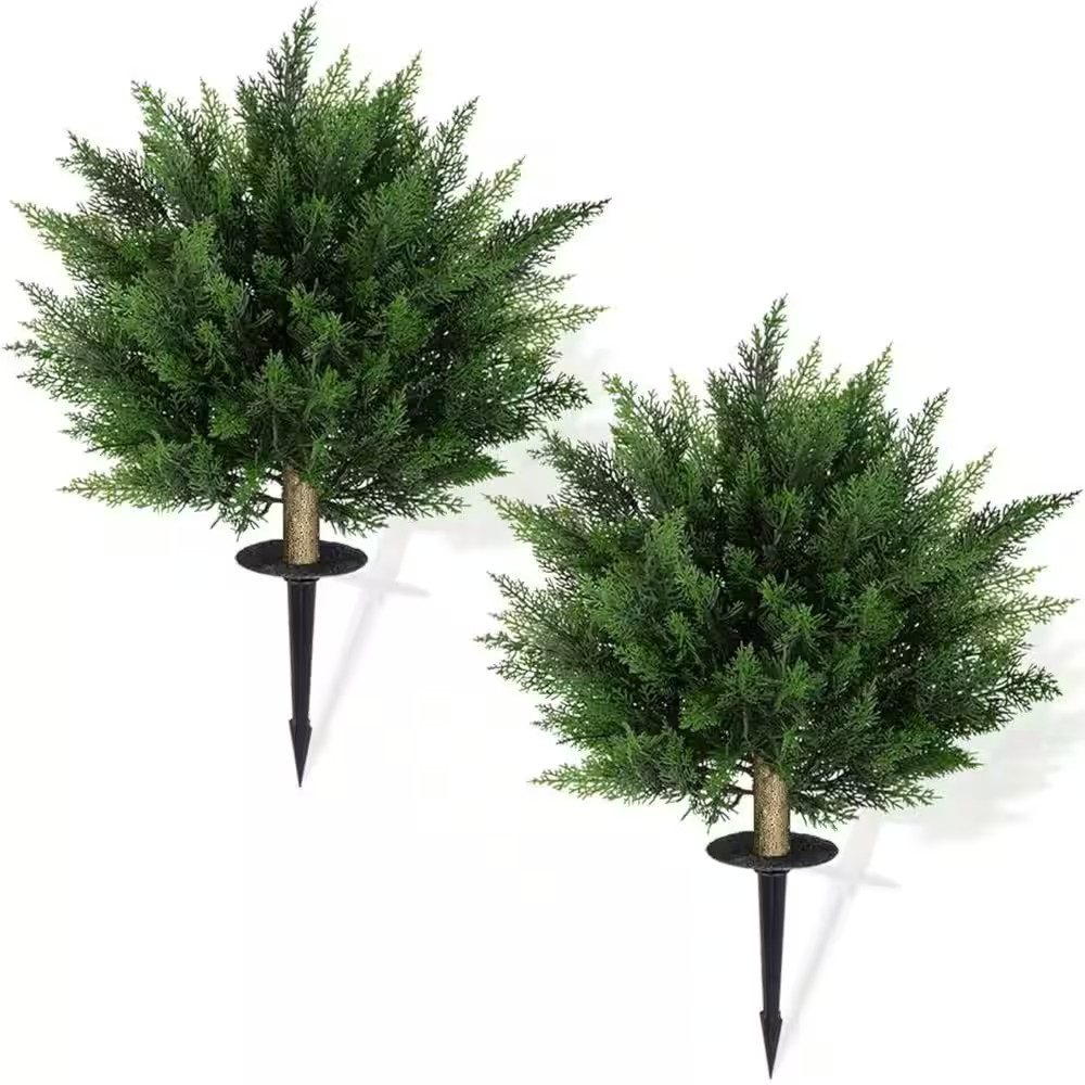 2-Set 2.36 Ft. Artificial Green Tree 28.35 In. Fake Plants Outdoor Indoor Faux T