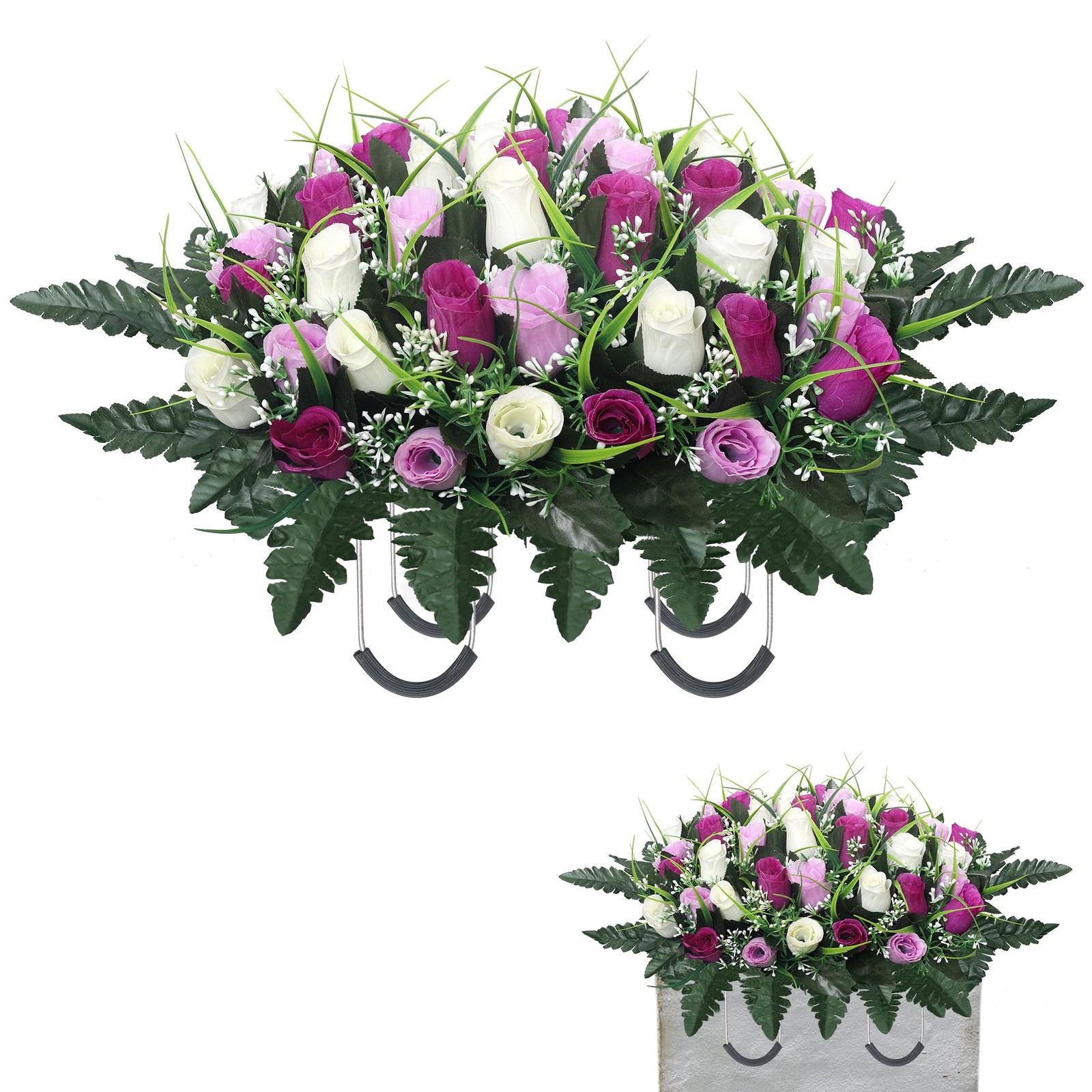Cemetery Flowers for Grave,Headstone Flower Saddle,Flowers for Cemetery Grave
