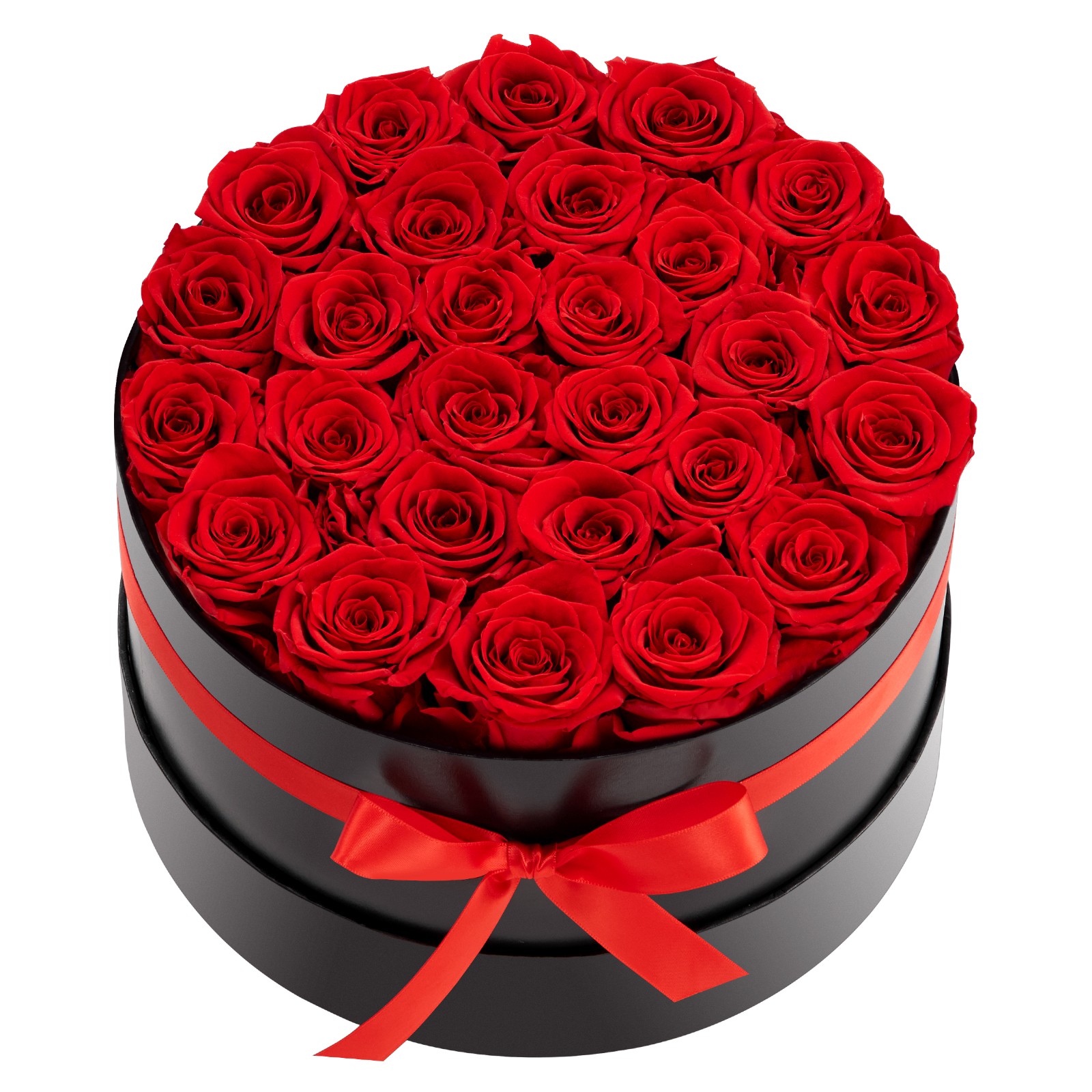 Uimoso 27 Preserved Roses in Round Box – Long-Lasting Red Floral Arrangement