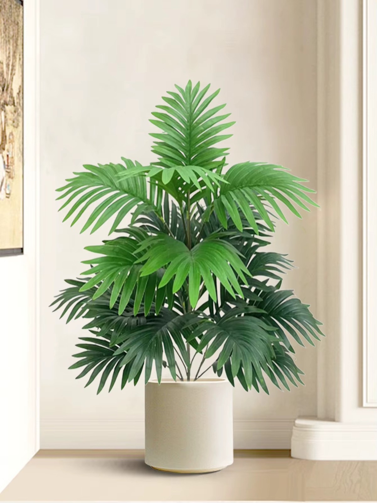 70-80cm Large Artificial Palm Tree Tropical Green Leaves Fake Plants Plastic…