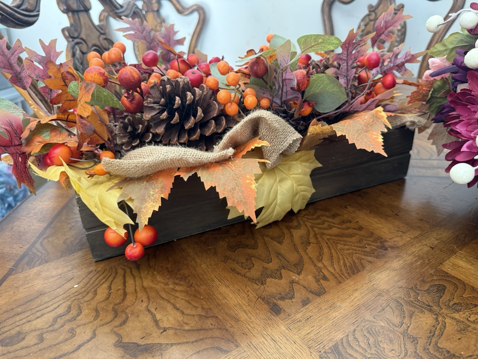 Lot of 2 Fall Harvest Floral Arrangements – Autumn Centerpieces