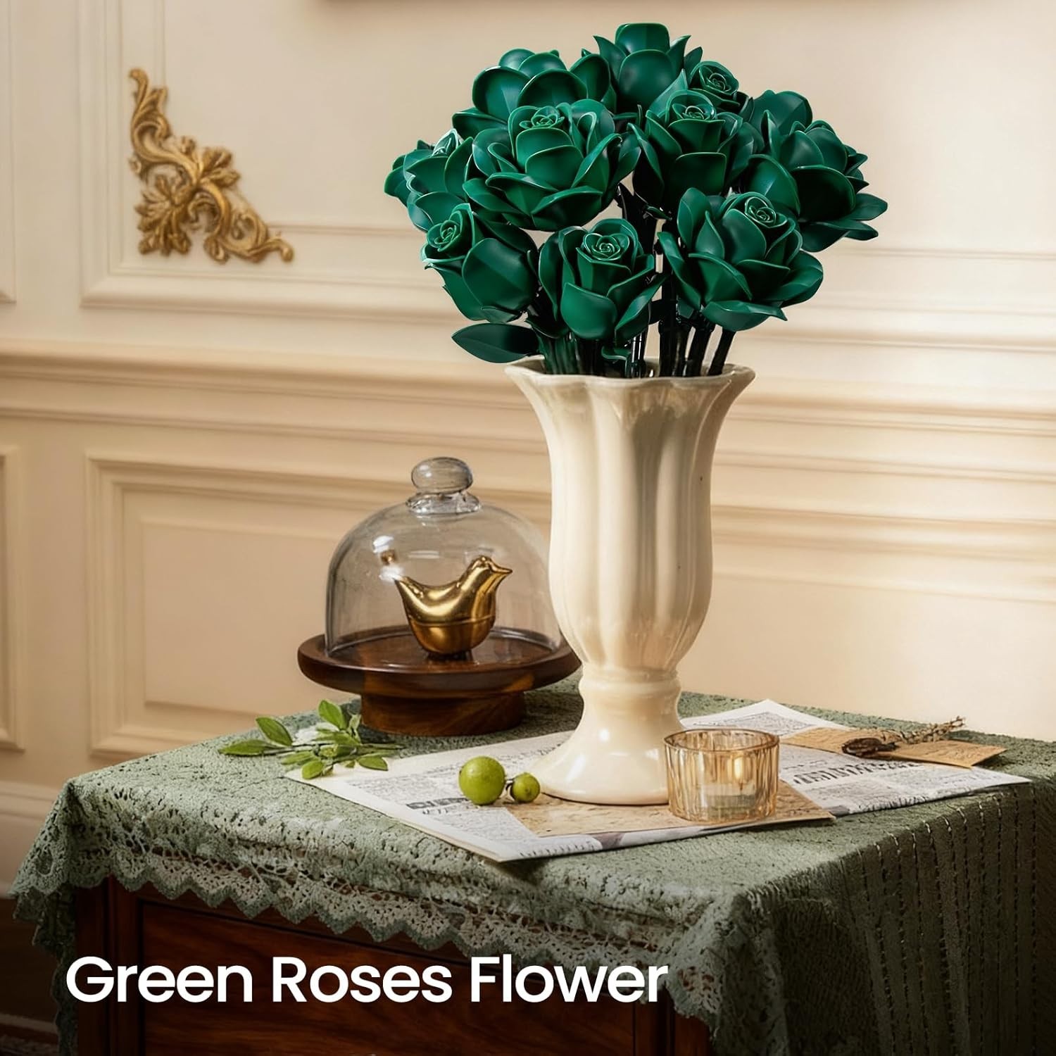 Creative 12-Piece Floral Building Set with Frosted Petals – Perfect for Gifting
