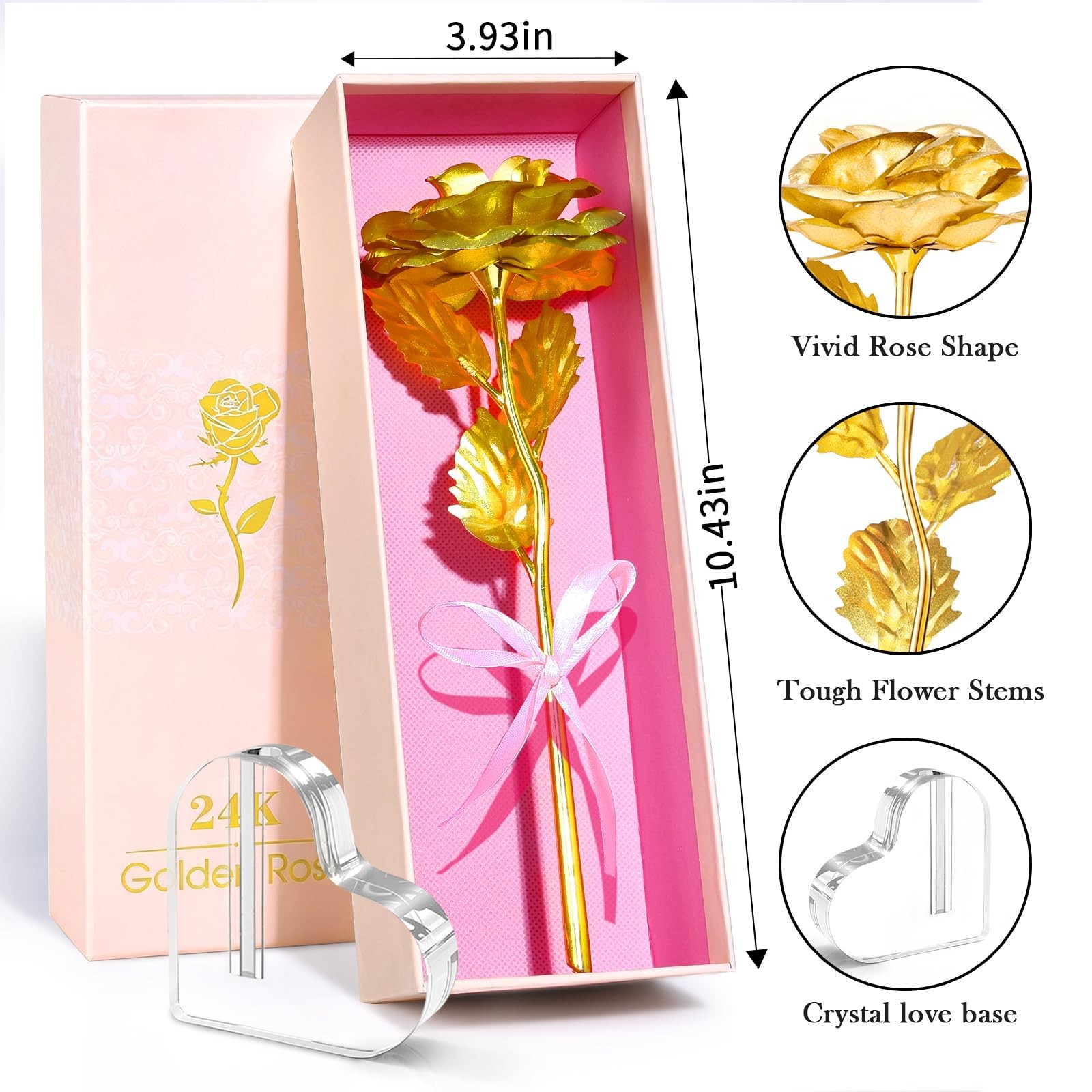 Mothers Day Mom Gifts for Grandma, Artificial Forever Flowers Galaxy Glass Et…
