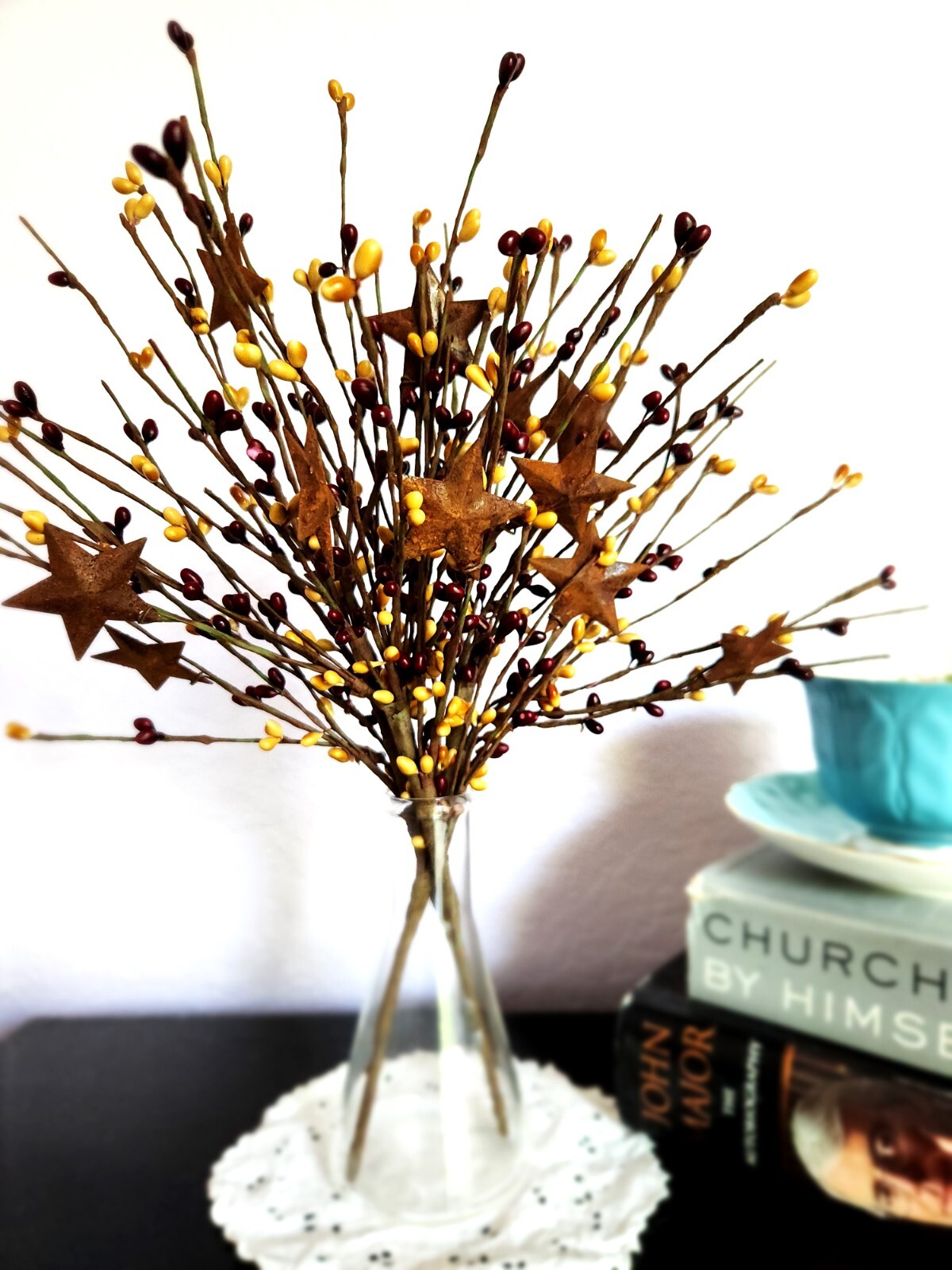 Burgundy & Mustard Berry Picks Artificial Berries Spray Wedding Home Decor N508
