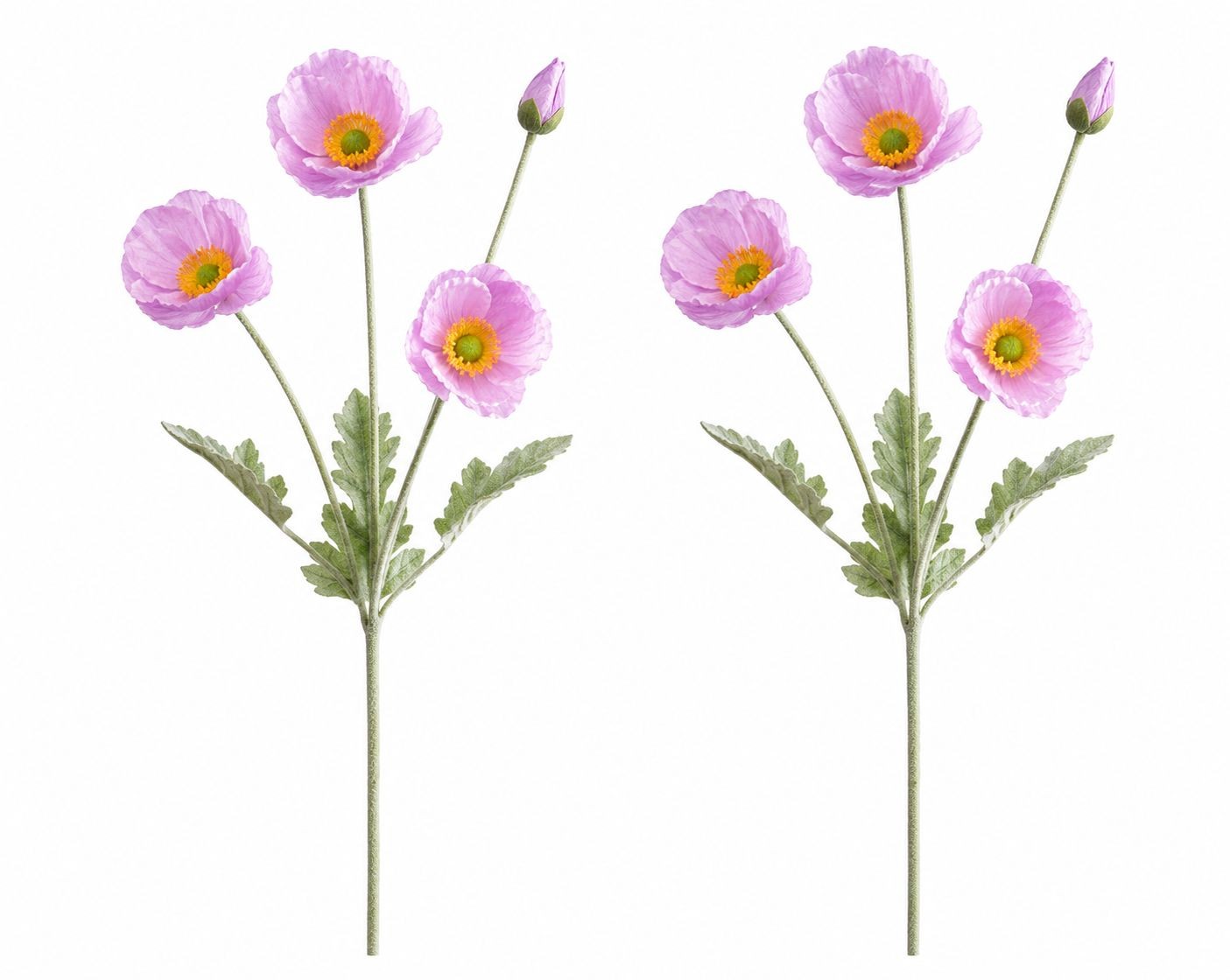Lavender Poppy Stems Faux Poppy Flowers Artificial Wildflower Spray Cottagecore