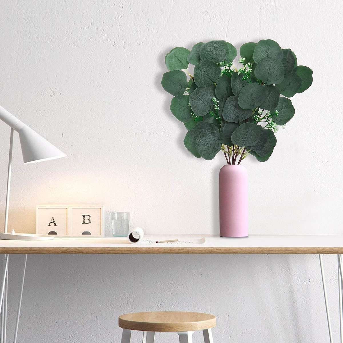 10-30 Artificial Eucalyptus Leaves Stems Garland Wreath Plant Home Outdoor Decor