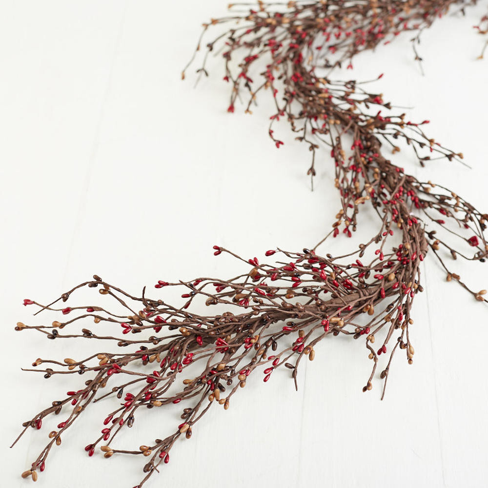 Hand Wrapped Warm “Peacan Pie’ Colored Pip Berries Garland for Decorating