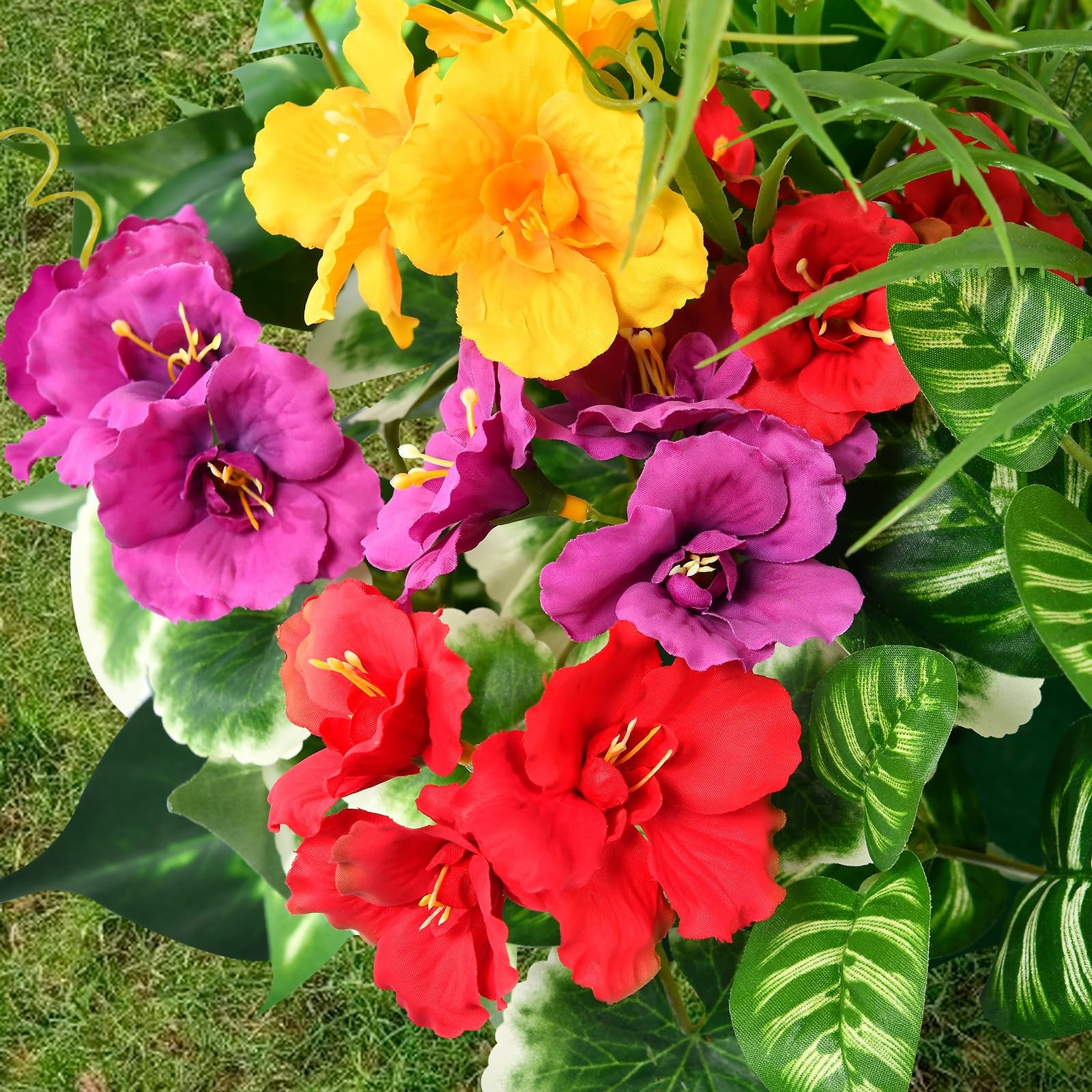 14 Bundles UV Resistant Artificial Greenery for Outdoor Garden Decor